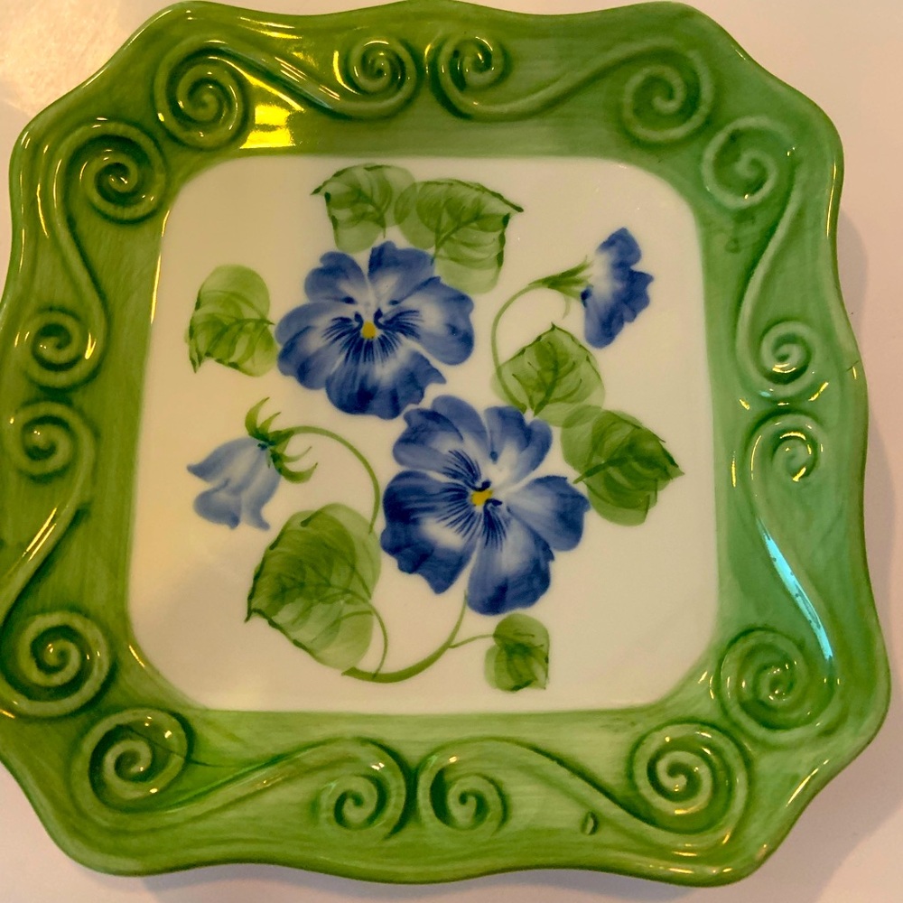 Vintage Andrea By Sadek Hand Painted Morning Glory Collector Plate